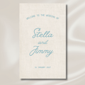 linen welcome sign